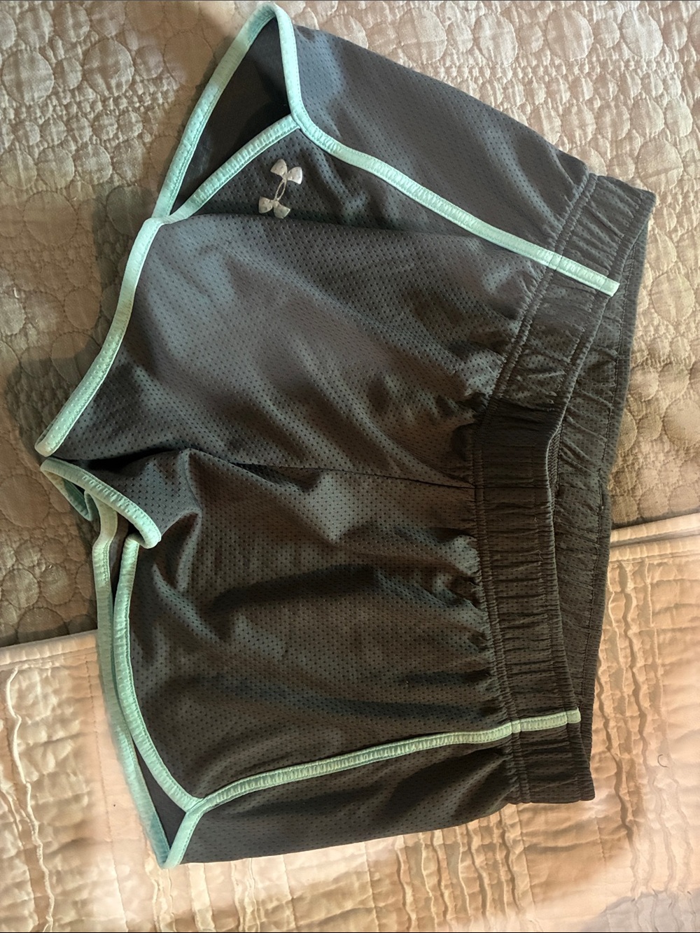Under Armour Black Athletic Shorts with Mint Trim